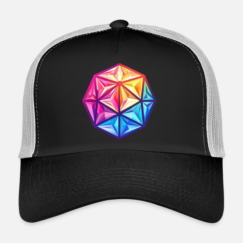 Geometric D20 D20 Cube – Fantasy RPG - Trucker Cap - black/stone grey