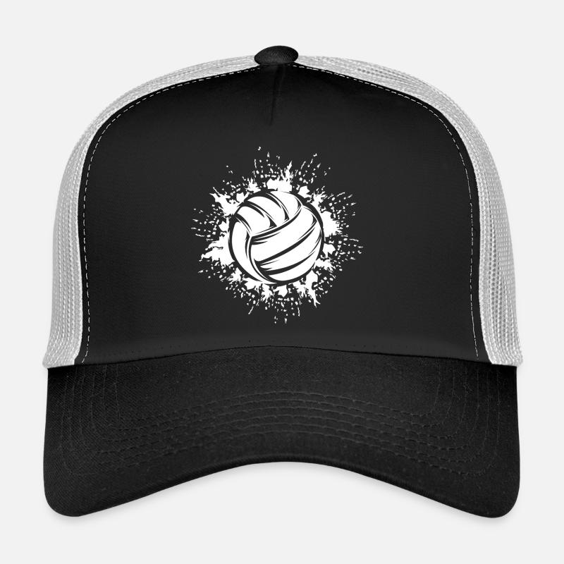 Volleyball Explosion Mannschaft Logo Illustration - Trucker Cap - Schwarz/Steingrau