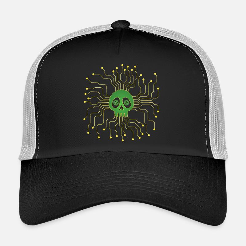 Microprocessor skull Trucker Cap