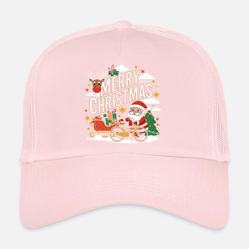 Joyeux Noël Scène du renne et du Père Noël Casquette trucker 