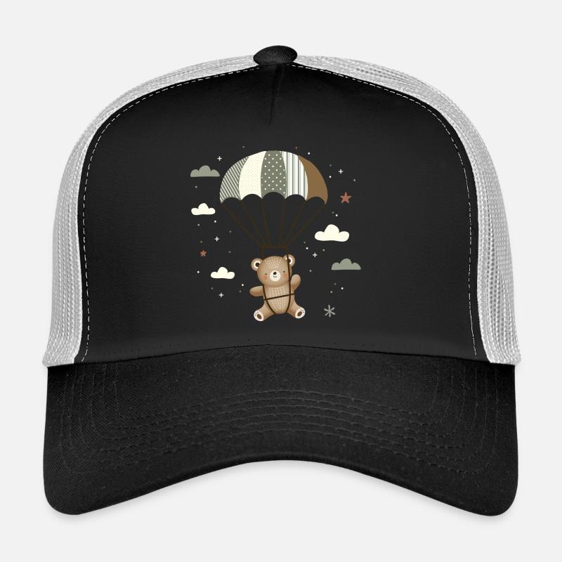 Ours avec parachute - Illustration d’animal ludique Casquette trucker 