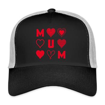 Red Hearts Mum - Trucker Cap - black/stone grey - Front
