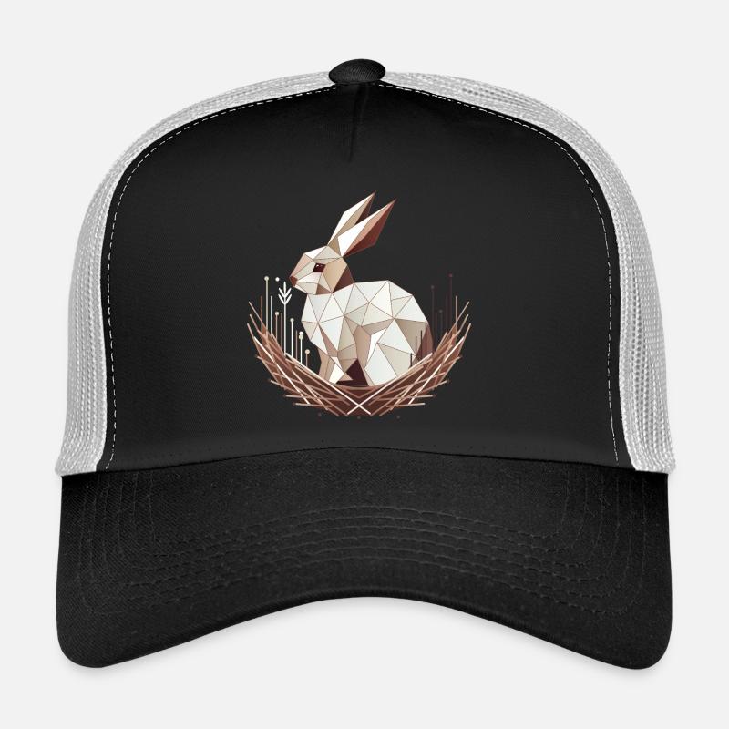 Geometric bunny in the nest – stylish Easter design Trucker Cap