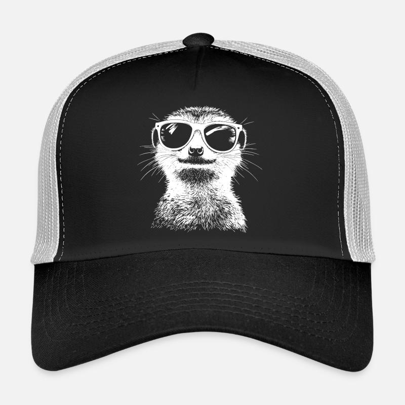 Cool Erdmännchen Sonnenbrille Sommer - Trucker Cap - Schwarz/Steingrau
