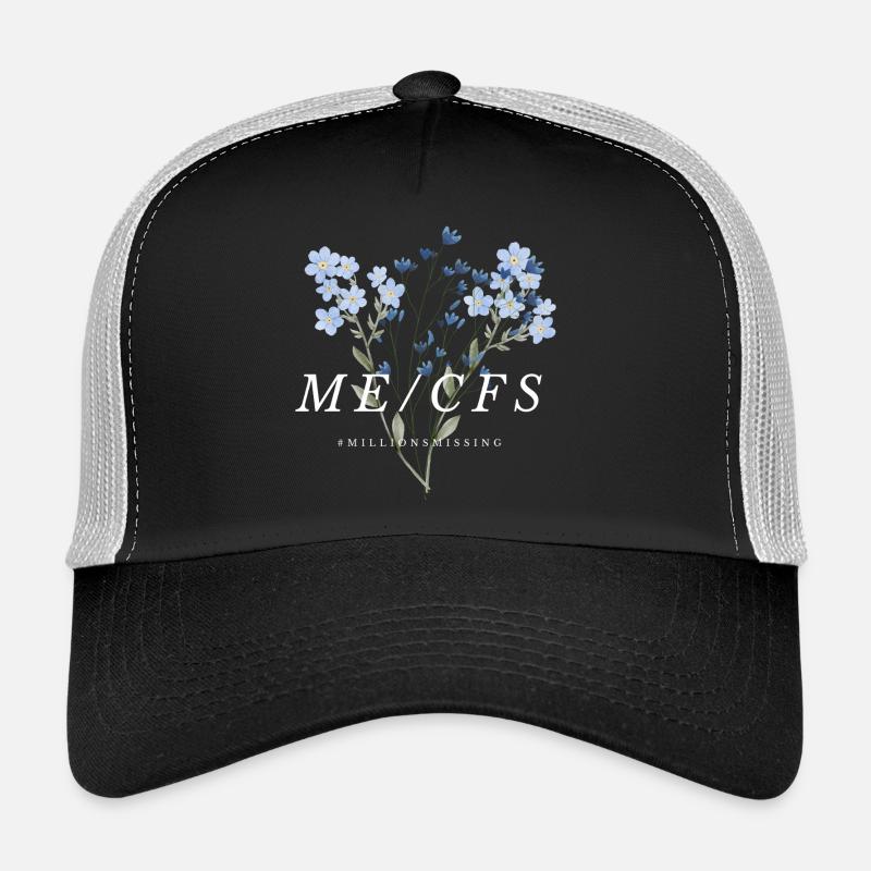 ME/CFS Flowers white - Trucker Cap - Schwarz/Steingrau