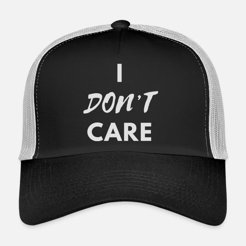 I don't Care silver print - Trucker Cap - black/stone grey