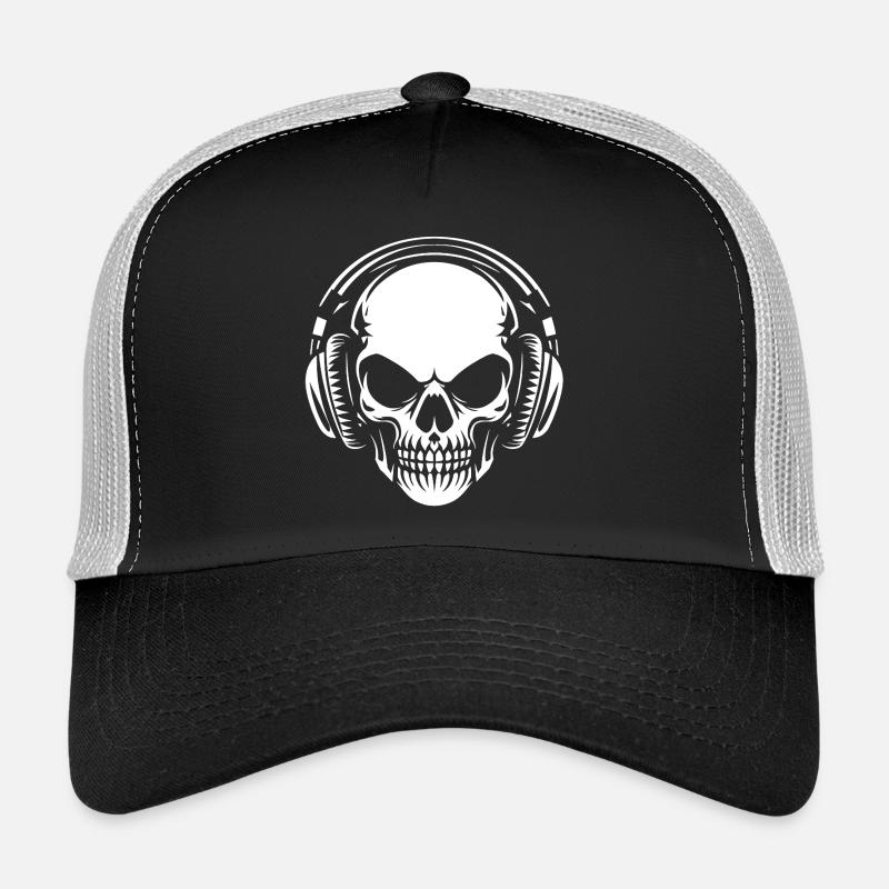 Schädel mit Kopfhörer Trucker Cap