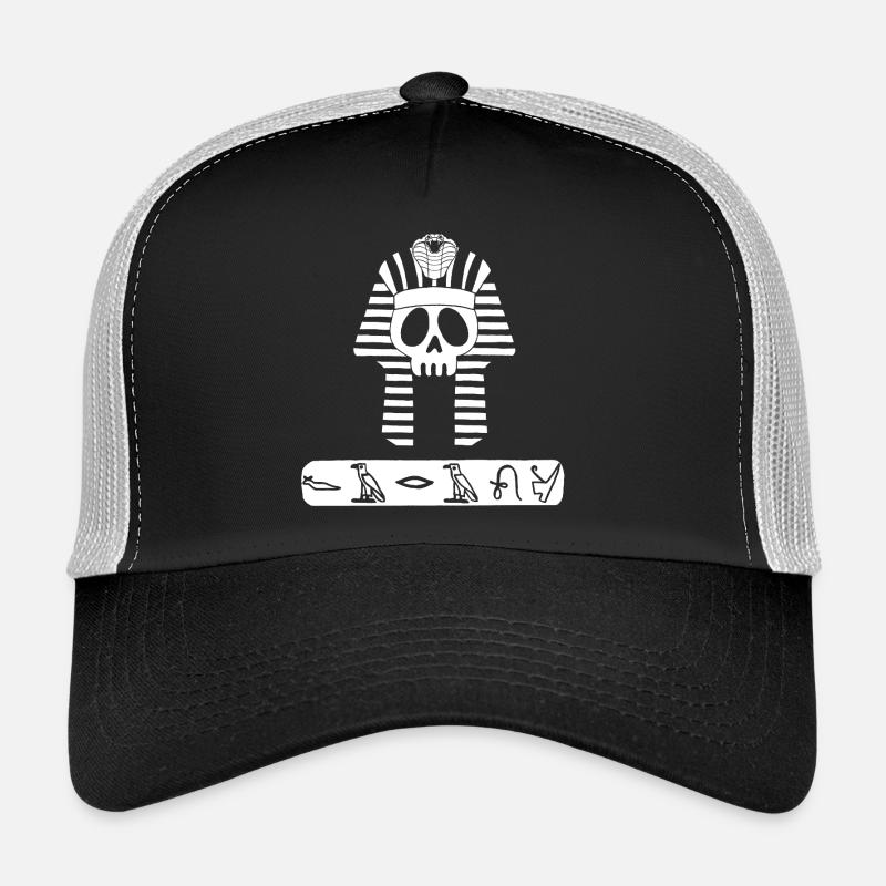 Crâne du pharaon blanc - Casquette trucker - noir/gris pierre