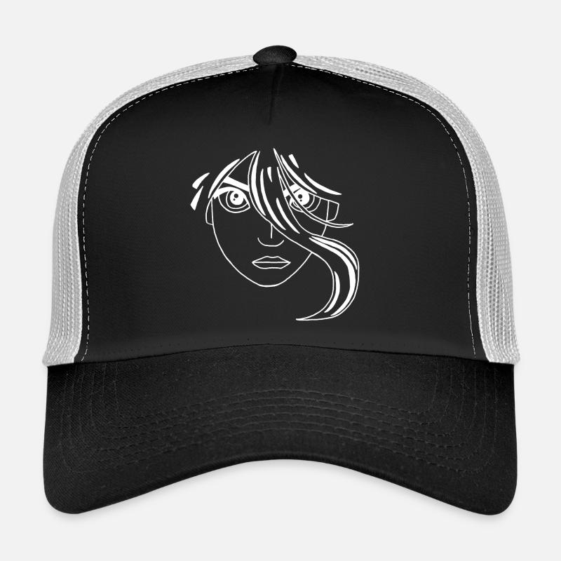 Weißes Manga-Gesicht Trucker Cap