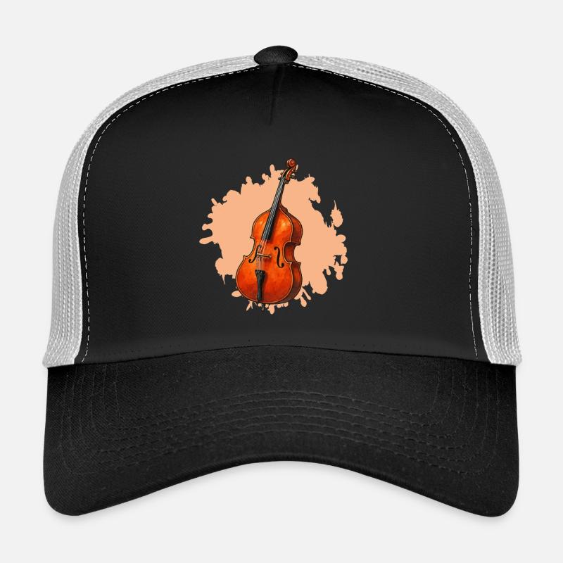 Orange Violoncelle Aquarelle Casquette trucker 