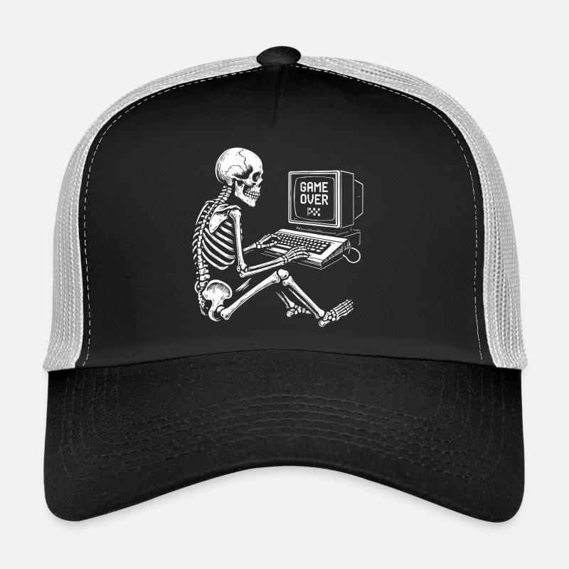 Skeleton Gamer at Console Trucker Cap