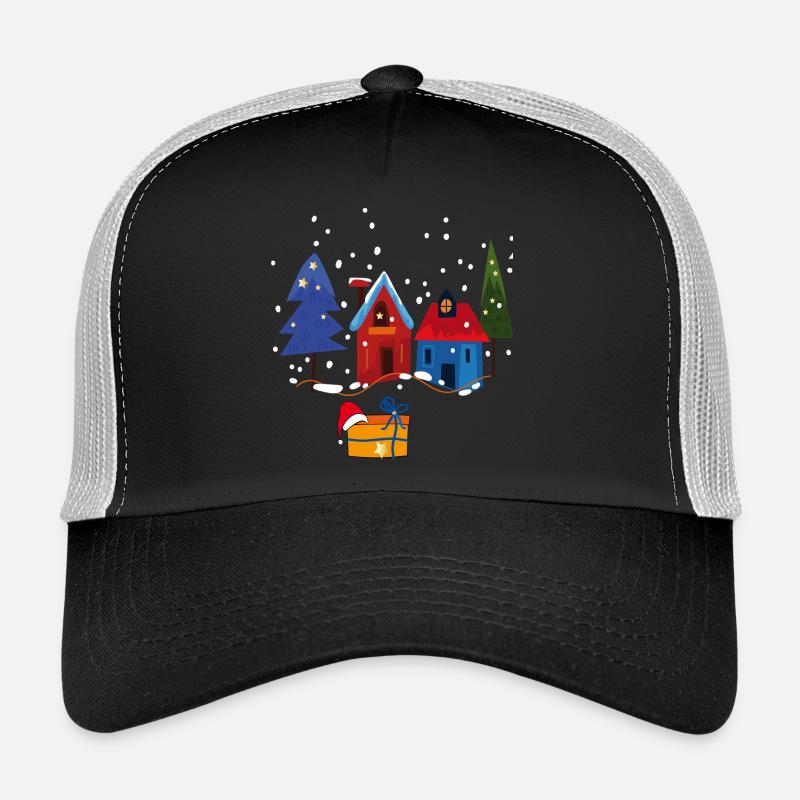 Winterliche Häuser mit Schnee Trucker Cap