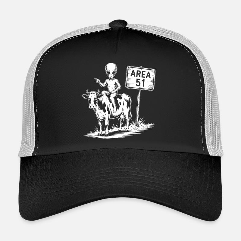 Drôle de zone 51 extraterrestre OVNI Vache à cheval Casquette trucker 