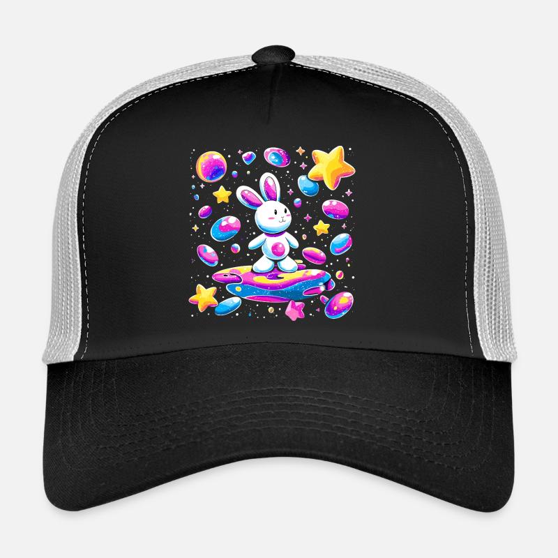 Lapin Galactique sur une planche de surf Casquette trucker 
