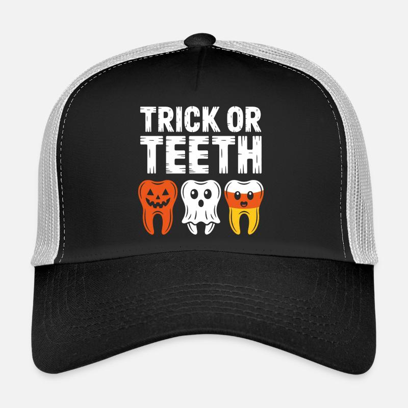 Trick or Teeth Halloween Trio Trucker Cap