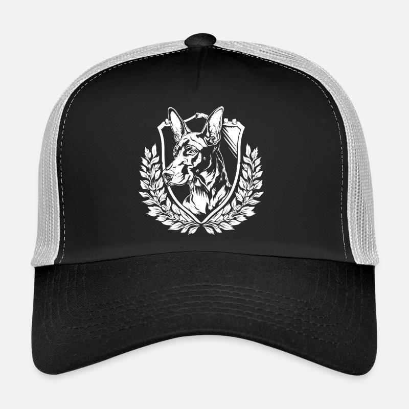 Bouclier de doberman avec laurier Casquette trucker 