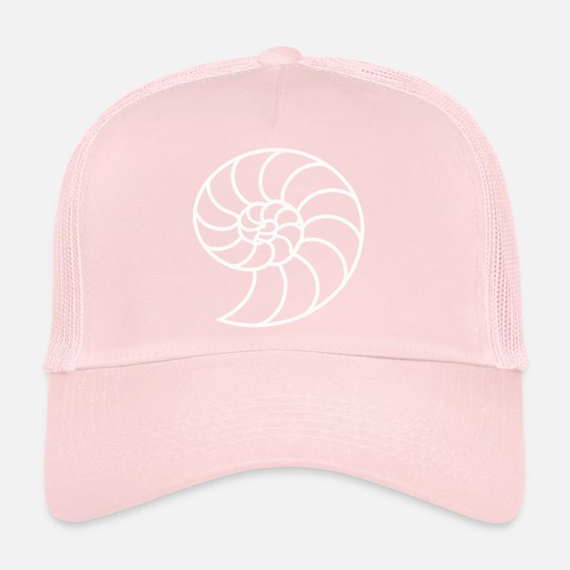 White Nautilus Spiral Trucker Cap