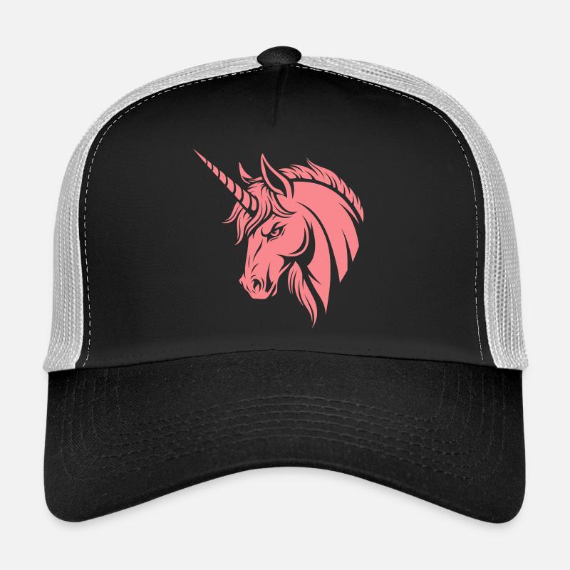 Pink Unicorn – Unicorn Head in Vector Style Trucker Cap