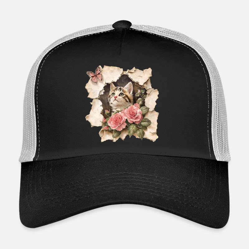 Cat with Butterfly Trucker Cap