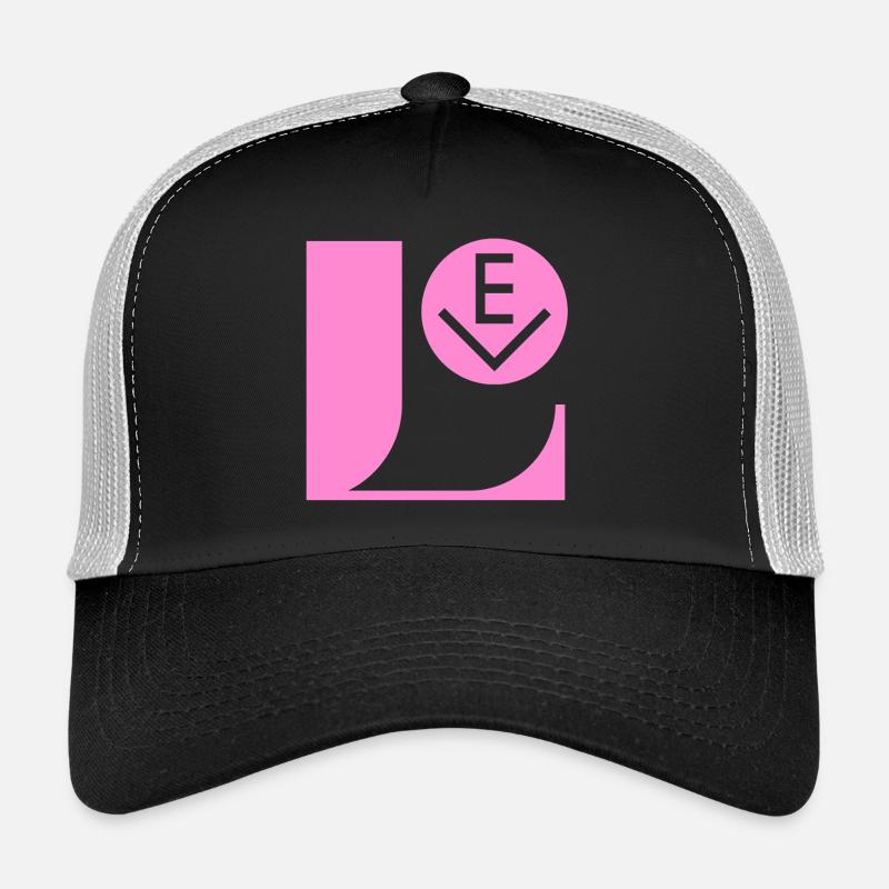 Bold Minimalist Pink Love Typographic Print Trucker Cap