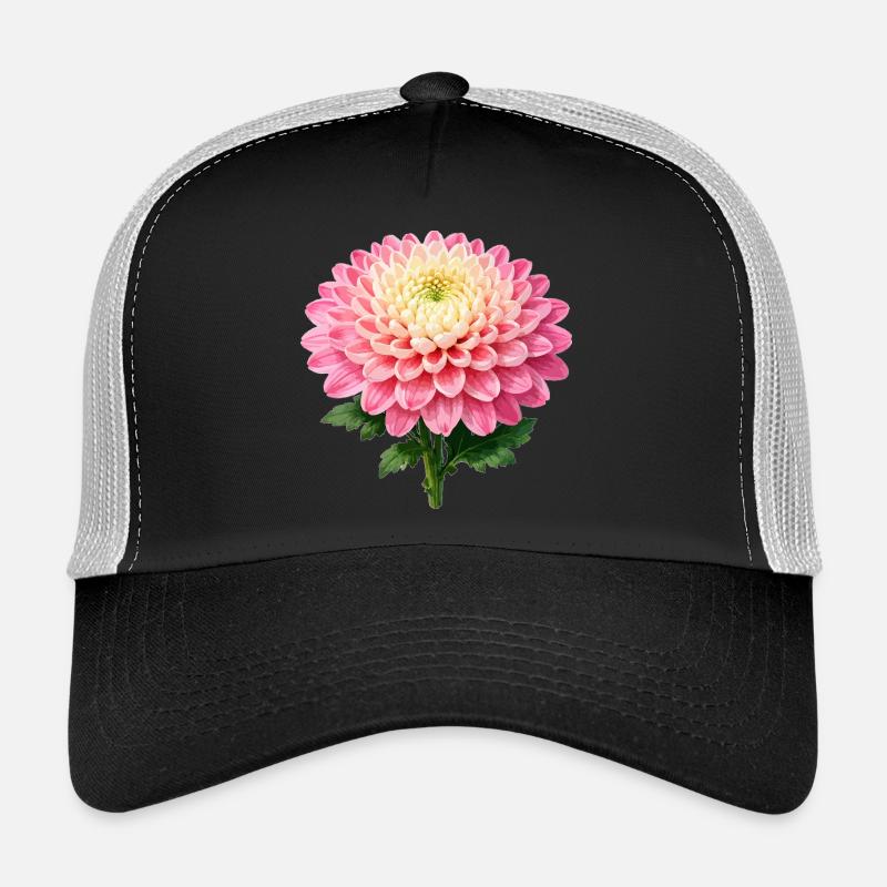 Pink Chrysanthemum Bloom Trucker Cap