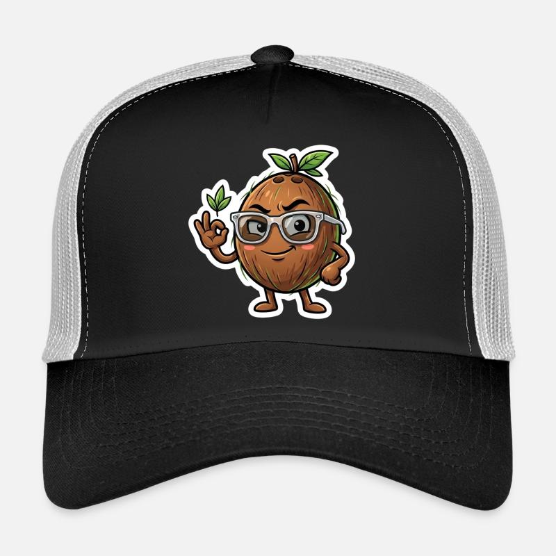 Kokosnuss-Nerd mit Brille Trucker Cap