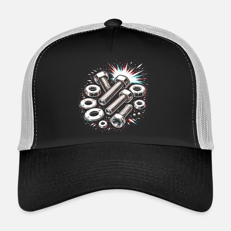 Bolts Nuts Mechanic Tool Design Trucker Cap