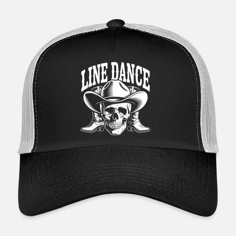 Line Dance Skull Western Trucker Cap