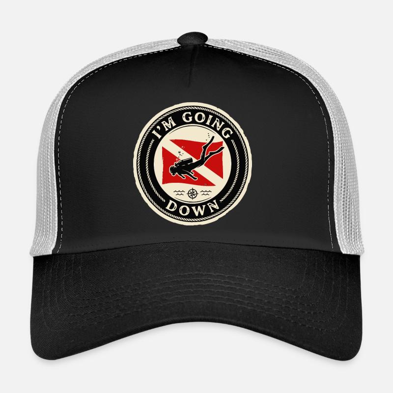 Drapeau de plongée sous-marine descendant rétro Casquette trucker 