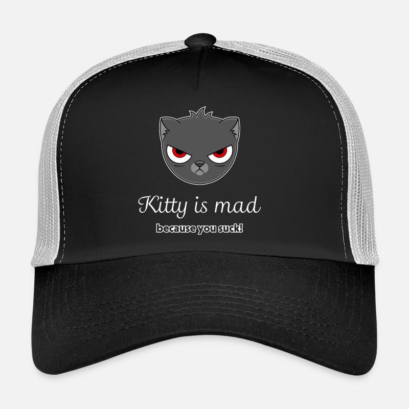 chat offensé - Casquette trucker - noir/gris pierre