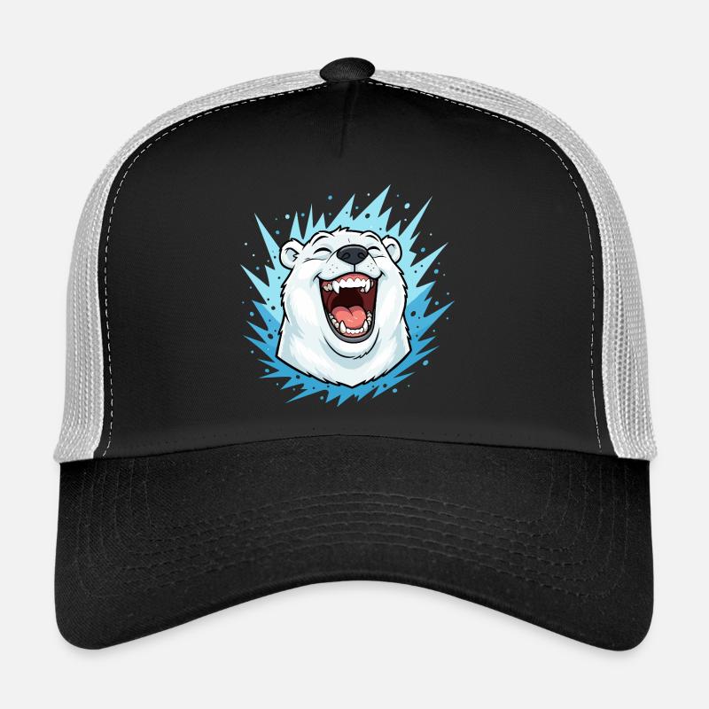 Lachender Eisbär im Blauen Blitz Trucker Cap