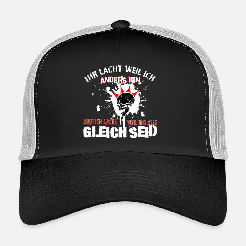 Punk - Ich lache - Trucker Cap - Schwarz/Steingrau