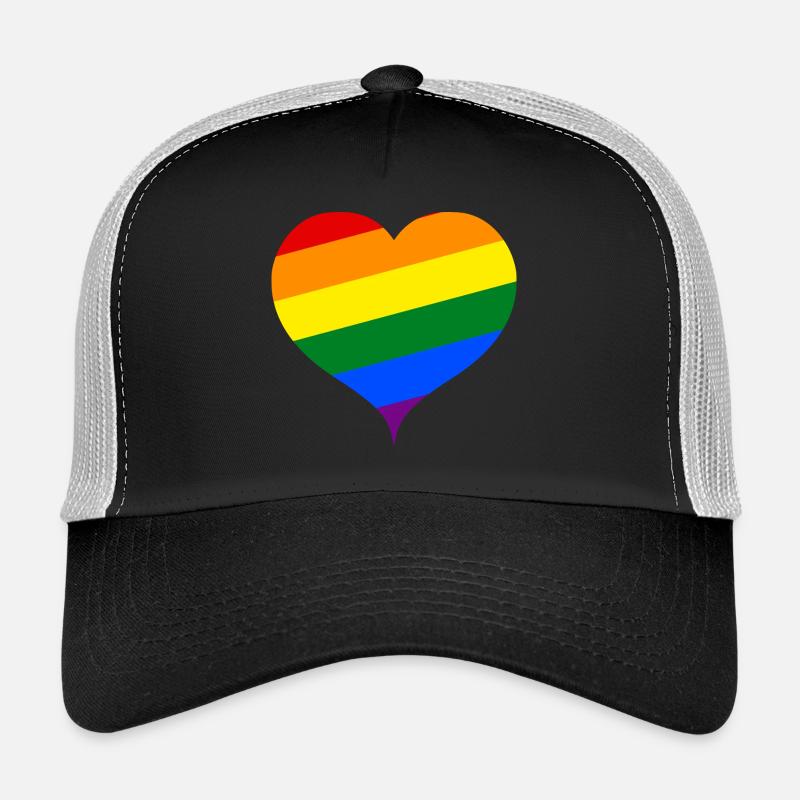 Das Regenbogen-Herz ;) - Trucker Cap - Schwarz/Steingrau