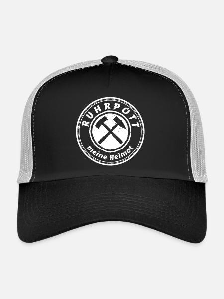Ruhrpott Tasche Shirt Hoodie GPS Koordinaten - Trucker Cap - Schwarz/Steingrau
