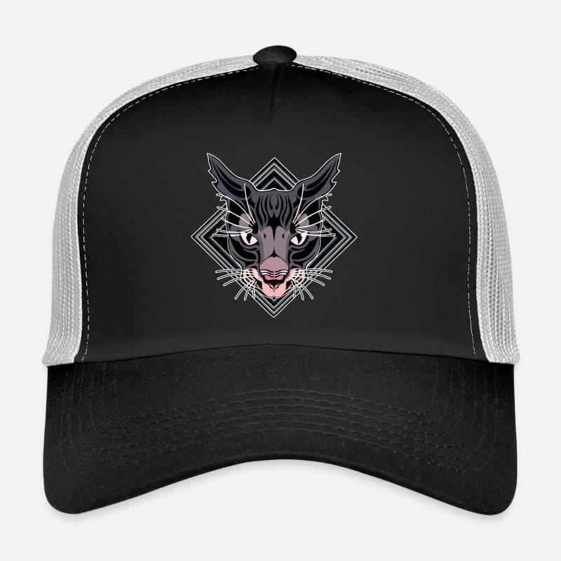 Stilisiertes Pantherkopf-Design Trucker Cap