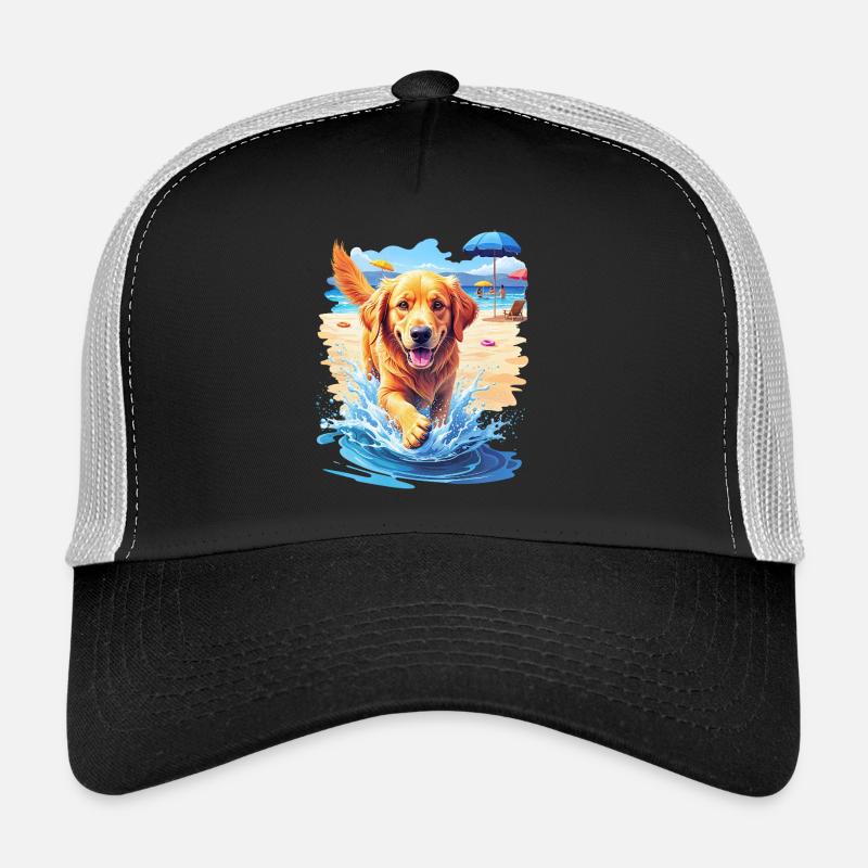 Dog on the beach - Trucker Cap - black/stone grey