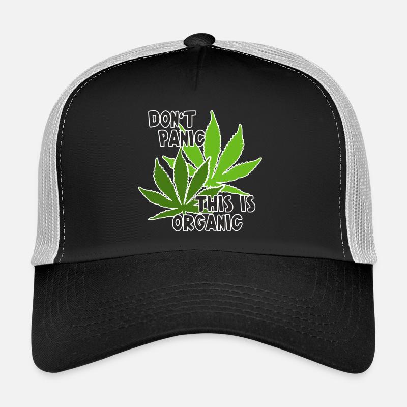 Feuilles de cannabis - Pas de panique, c’est bio 1 Casquette trucker 