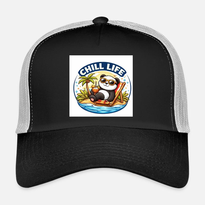 Chill Life Panda Beach Trucker Cap