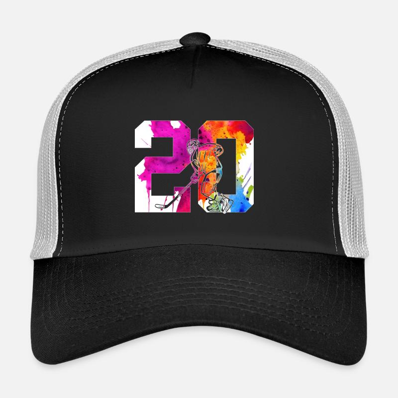 NUMMER 20 EISHOCKEY 20. GEBURTSTAG - Trucker Cap - Schwarz/Steingrau