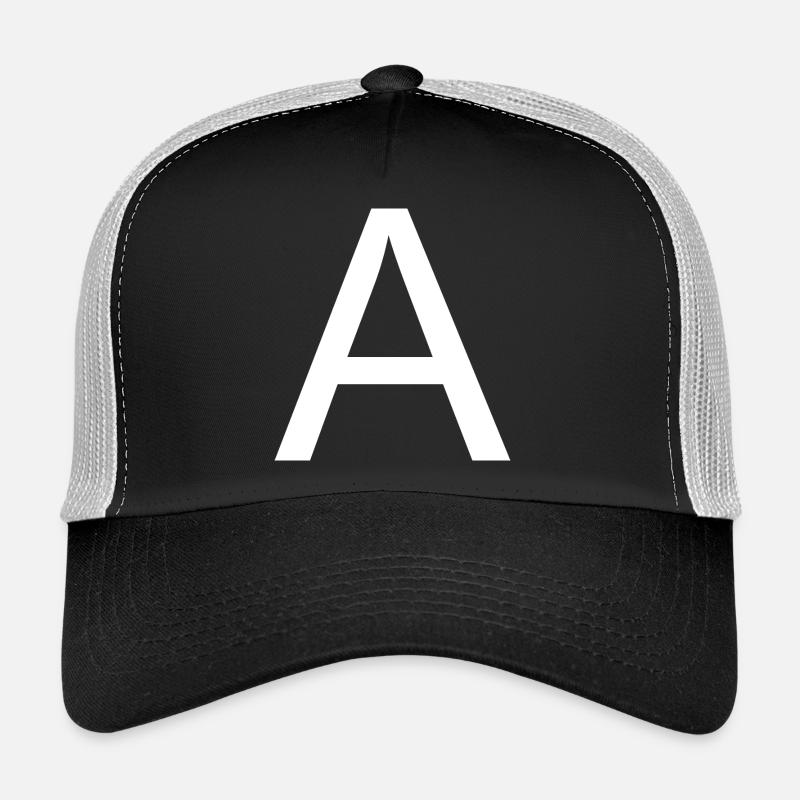 Buchstabe A - Trucker Cap - Schwarz/Steingrau