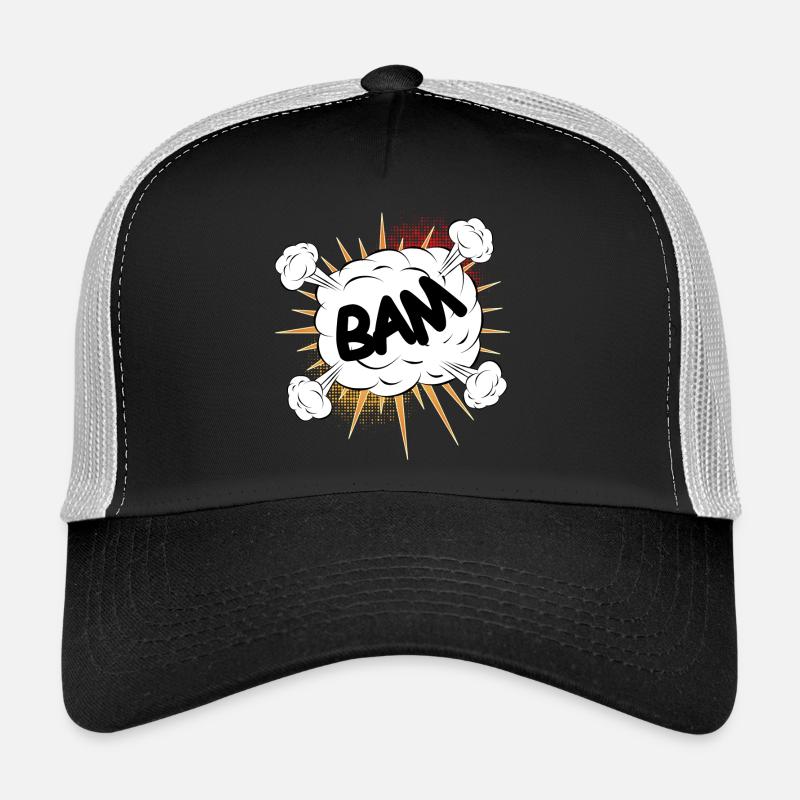 Bam Comic Kampf Wolke für eigene Texte & Motive - Trucker Cap - Schwarz/Steingrau