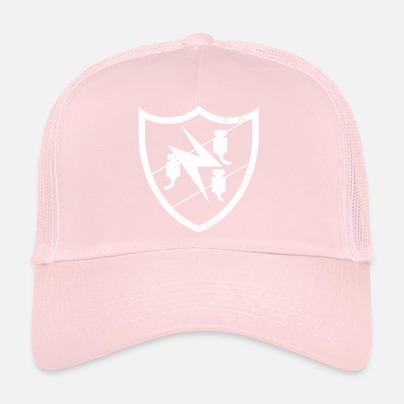 Emblème de symbole de guilde d'électricien en look grunge utilisé Casquette trucker 