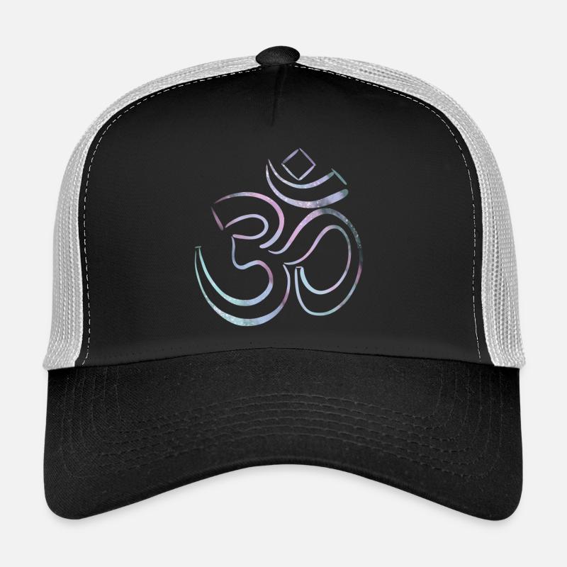Buntes Karma Om Zeichen - Trucker Cap - Schwarz/Steingrau