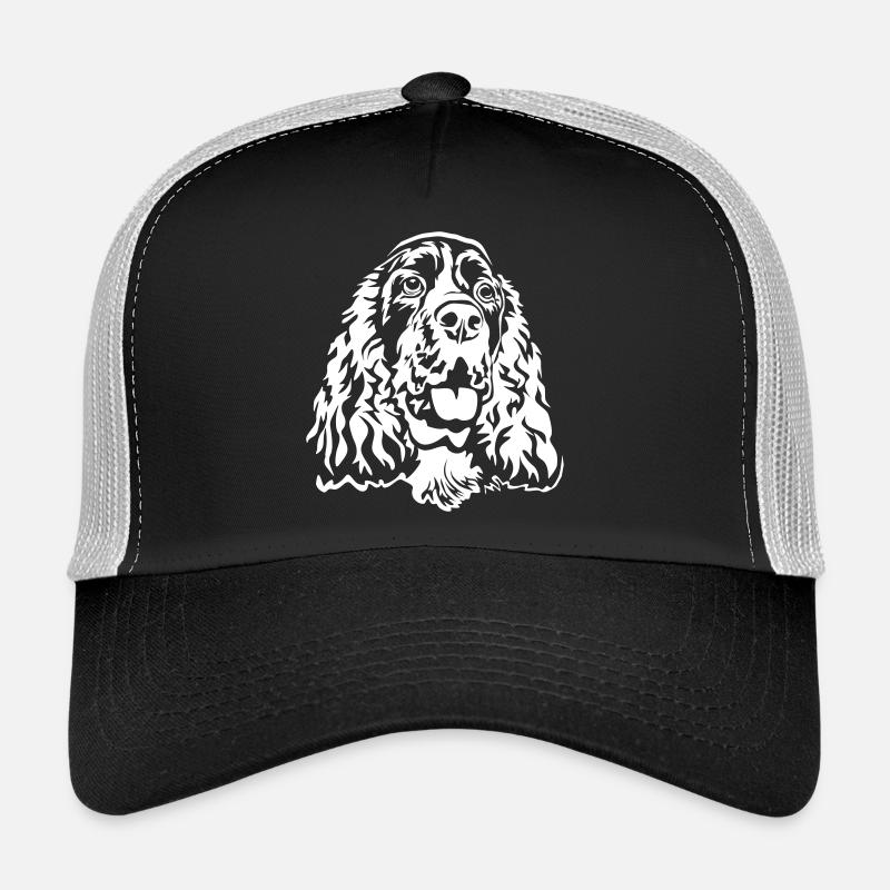 English Springer Spaniel head "Black Edition" Trucker Cap