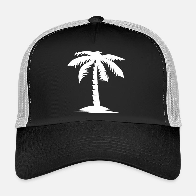 palm tree nature holiday holidays icon Logo - Trucker Cap - black/stone grey