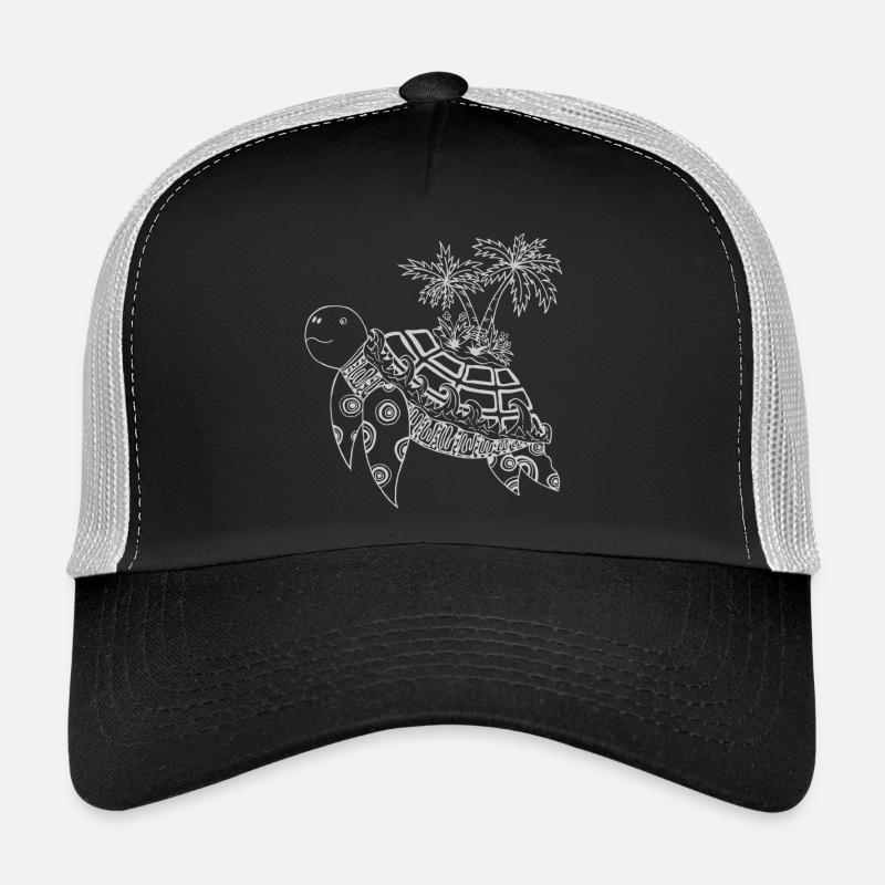 Turtle with island on its back - grey Trucker Cap
