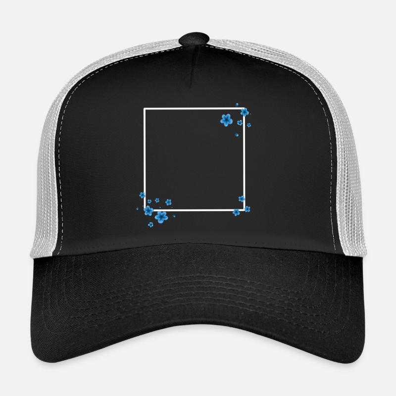 Quadrat Blüten Blau Trucker Cap