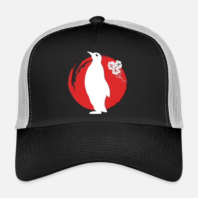 Penguin Silhouette Japanese Trucker Cap