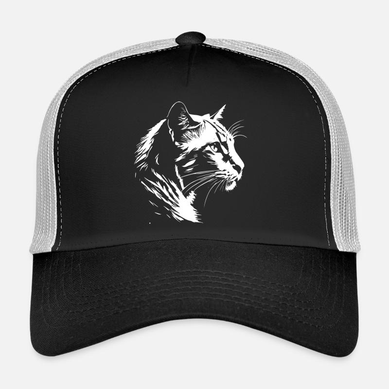 Chat 5 - Casquette trucker  - noir/gris pierre
