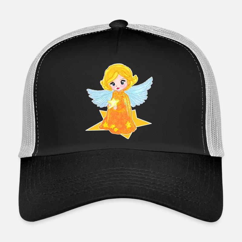 Kawaii Engelchen mit Stern - Trucker Cap - Schwarz/Steingrau